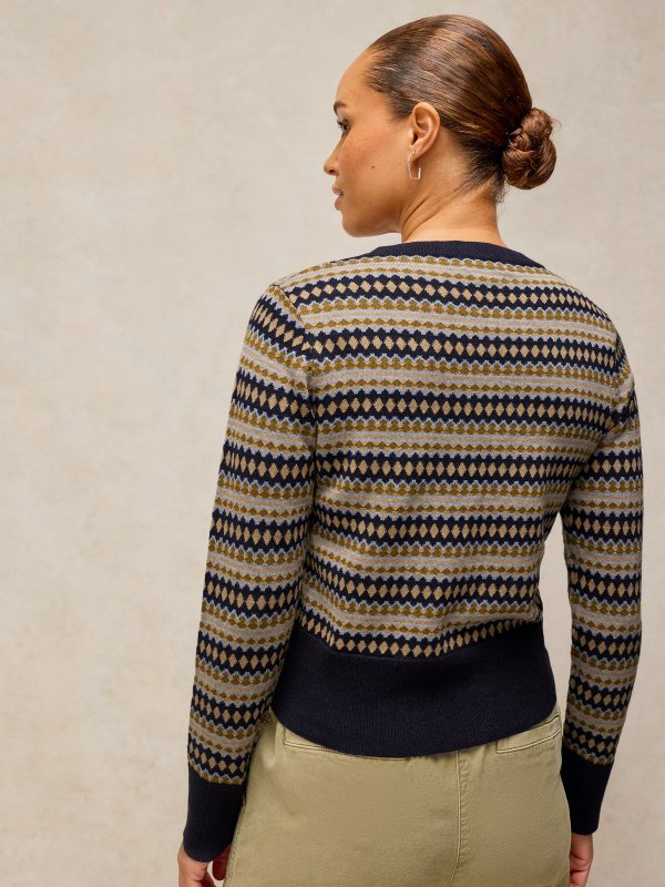 Lois Fairisle Cardigan Navy