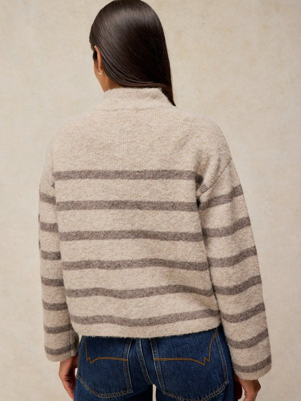 Margot Stripe Cardi Natural