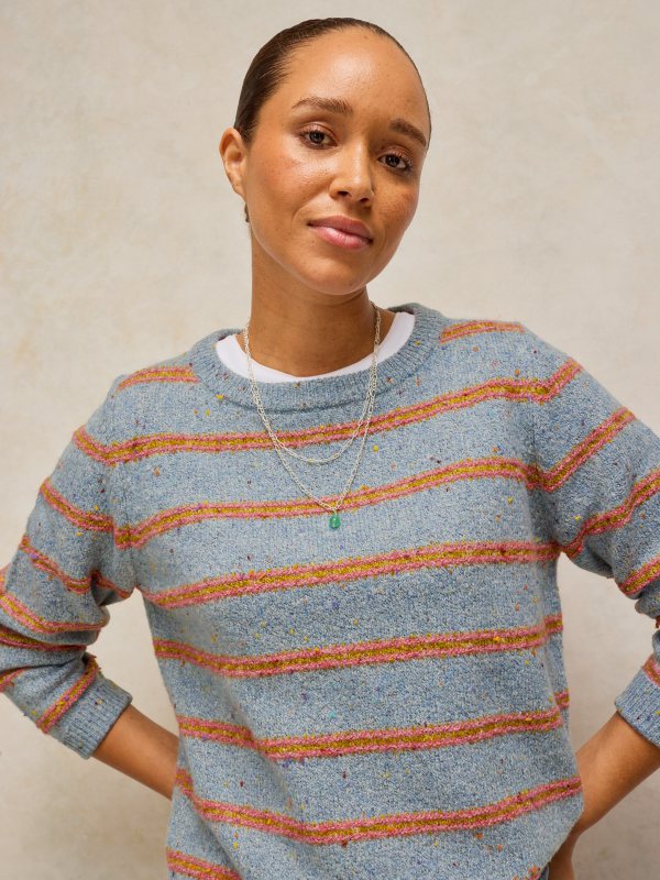 Talia Nep Stripe Jumper Blue Mlt