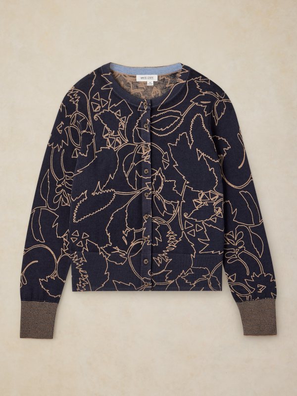 Lois Print Cardi Navy Print