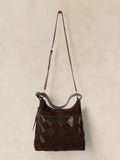 Sophia Weave Crossbody Bag Brown