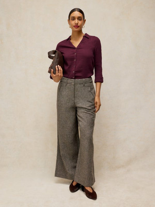 Annie Double Cloth Shirt Plum