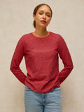 Clara Ls Texture Tee Pink Multi