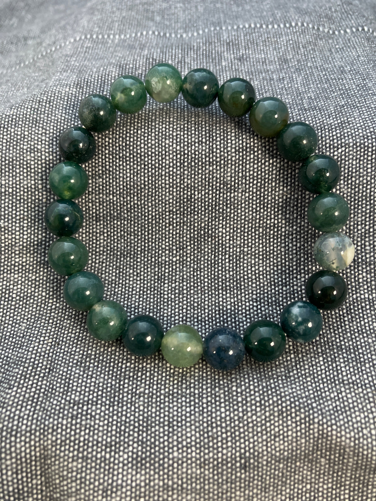 Green Agate Beaded Bracelet