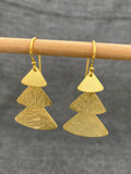 Gold Plated Fan Cascade Earrings