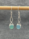Chalcedony Long Twist Earrings