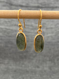 Labradorite Gold Plated Oval Earring