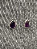 Amethyst Pear Studs