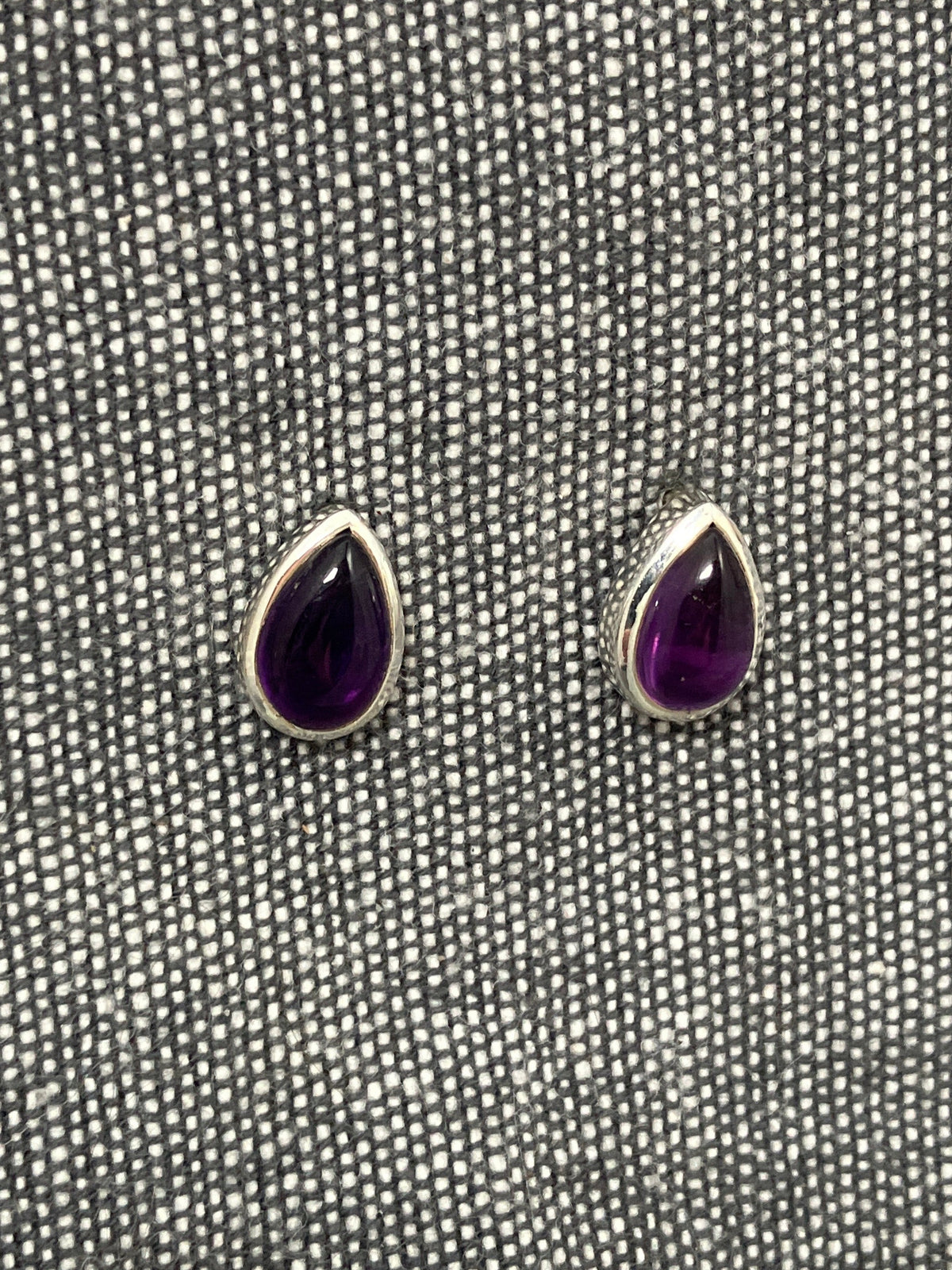 Amethyst Pear Studs