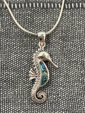 Paua Shell Seahorse Pendant