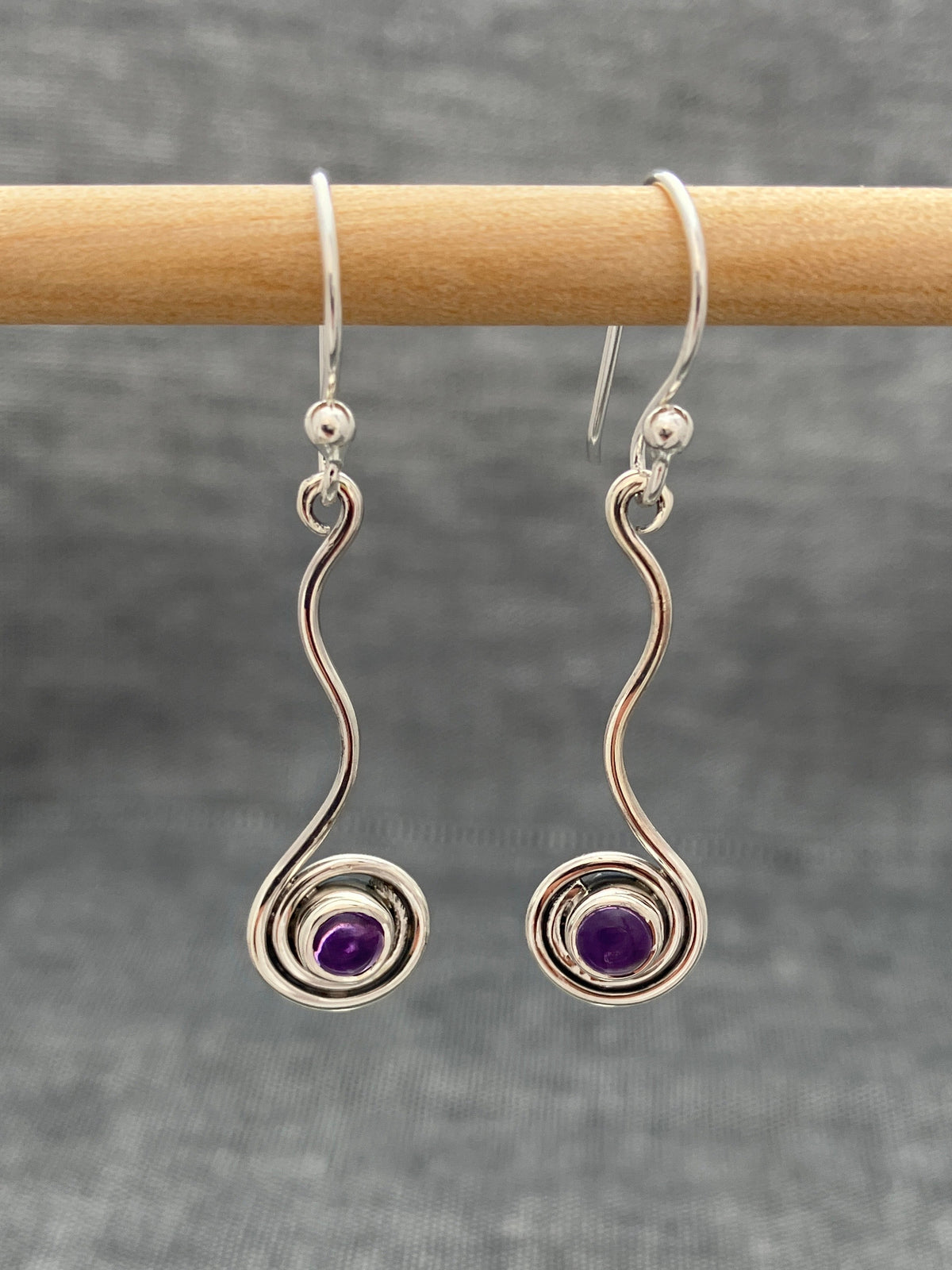 Amethyst Spiral Earrings