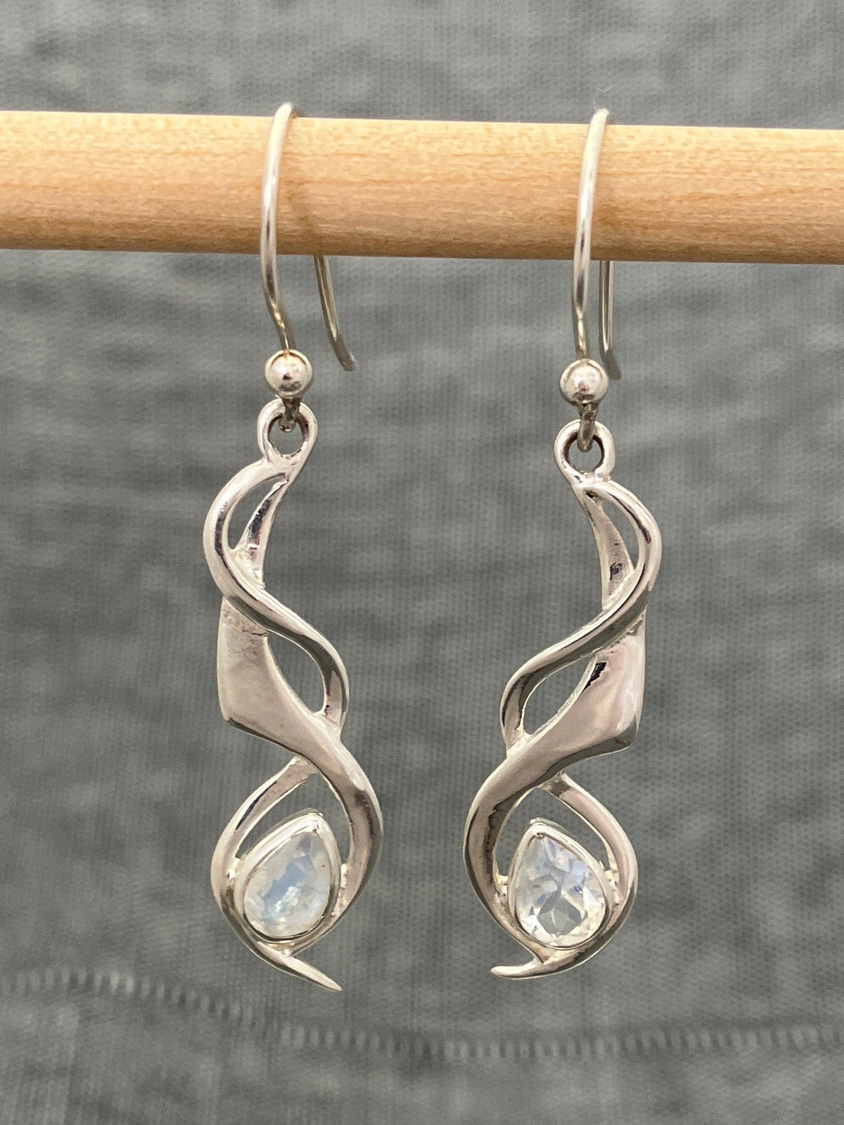 Moonstone Cut Twist Earrings