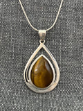 Tigers Eye Framed Pear Pendant