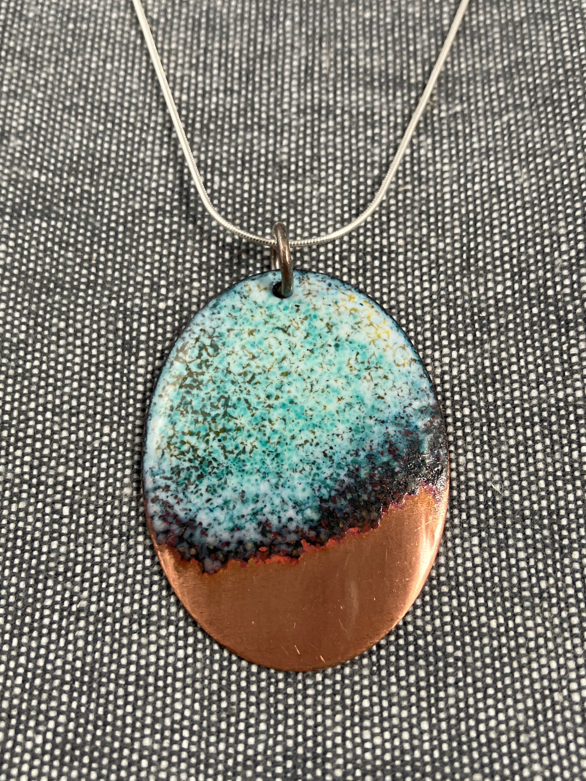 Oval coast Copper Tip Pendant