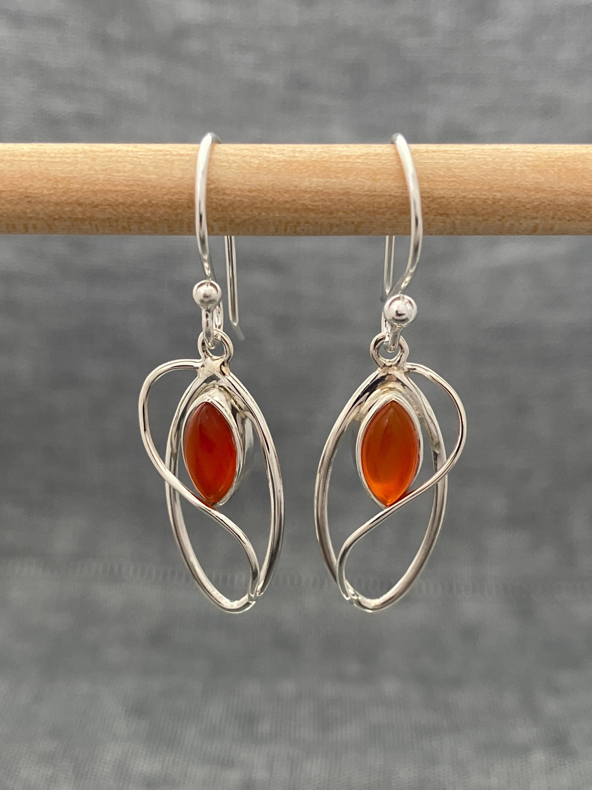 Carnelian Whip Over Earrings