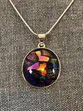 Dichroic Glass Round Pendant 1