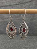 Garnet Filigree Earrings