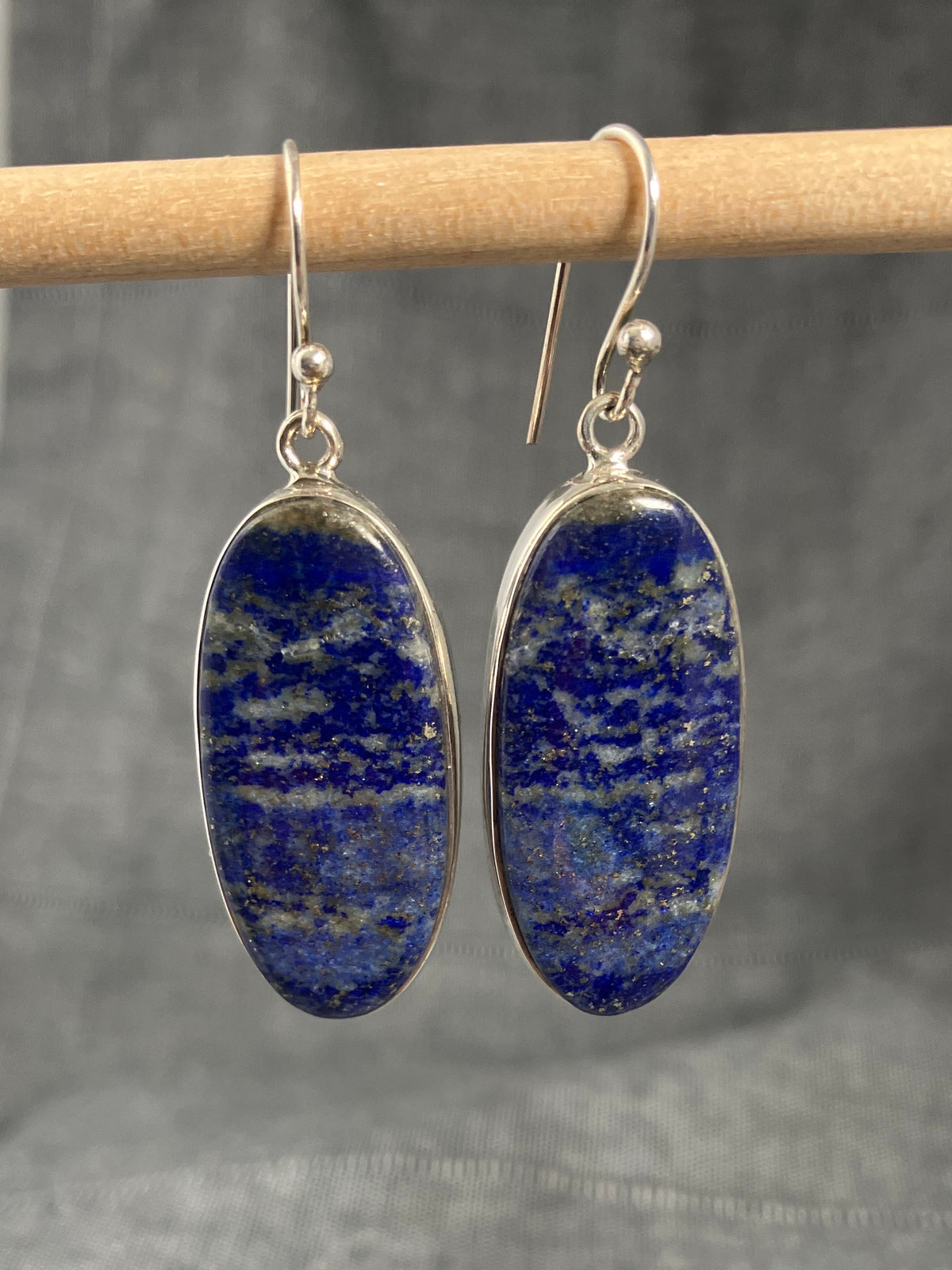 Lapis Long Oval Earrings
