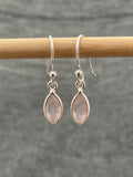 Rose Quartz Cut Marquise Earrings