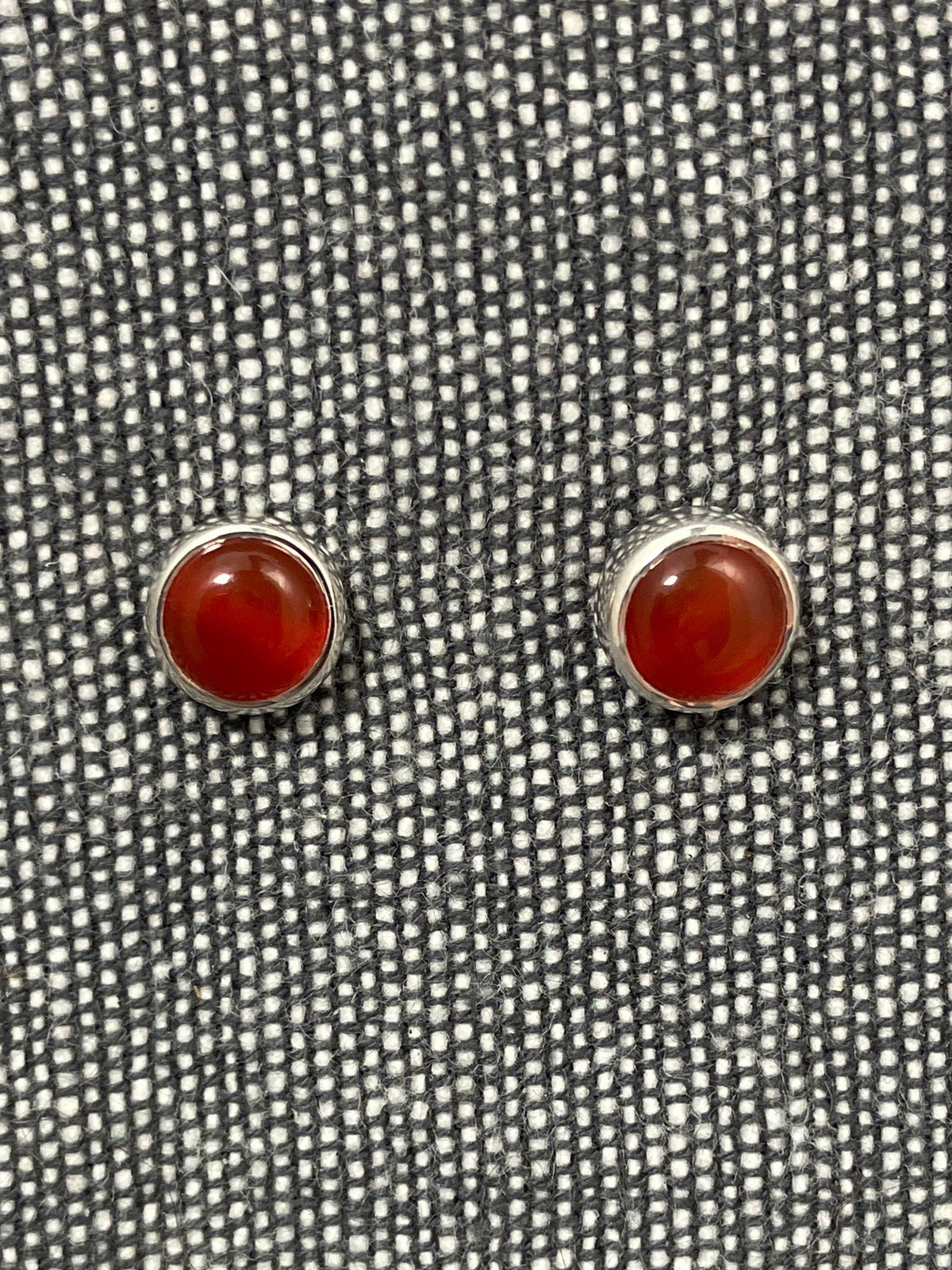 Carnelian Round Stone Studs