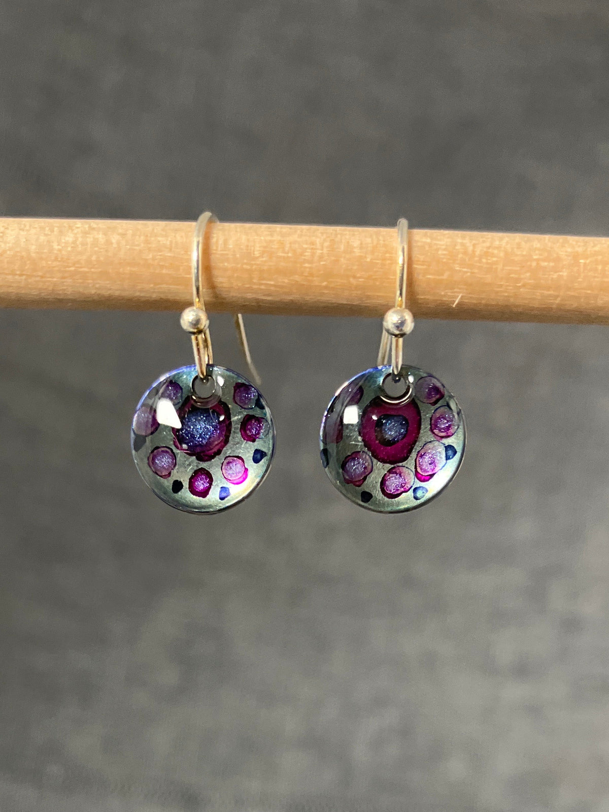 Inky Pinky Flower Earrings