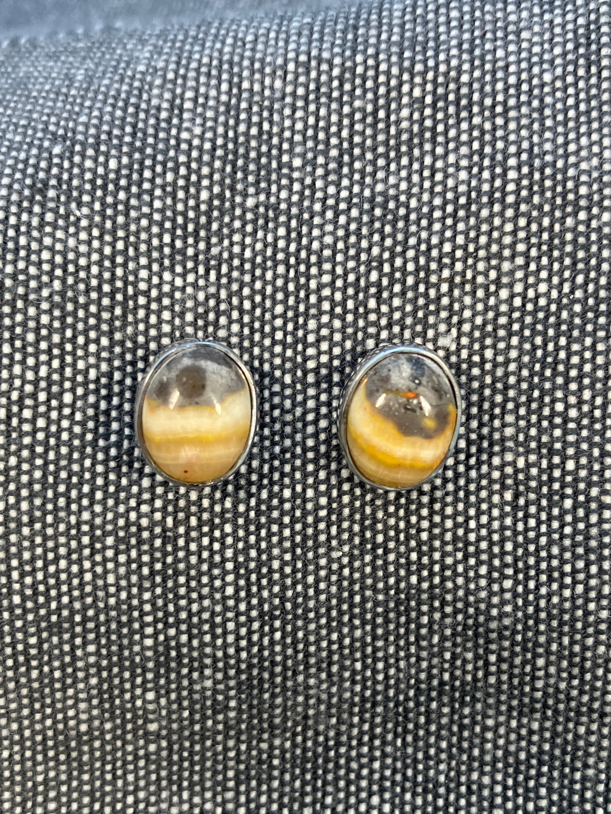 Bumblebee Jasper Oval Studs