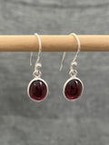 Garnet Oval Earring