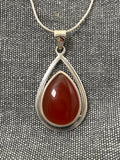 Carnelian Framed Pear Pendant