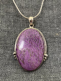 Stichtite Bead Framed Oval Pendant