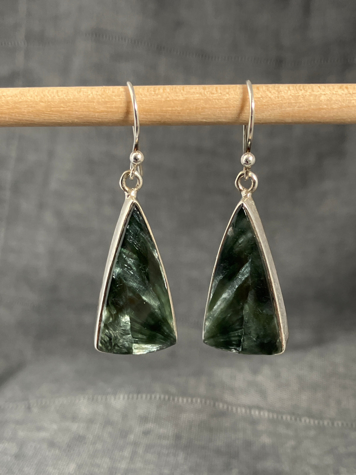 Seraphinite Triangle Earrings