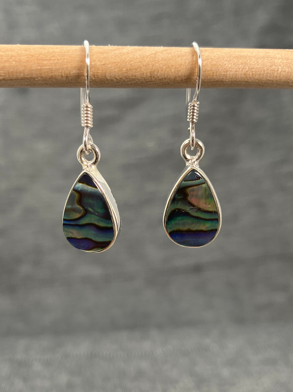 Paua Shell Pear Earrings 1