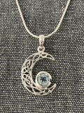 Blue Topaz Celtic Moon Pendant