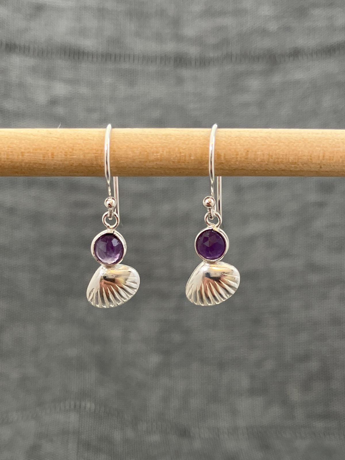 Amethyst Shell Earrings
