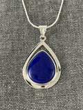 Lapis Framed Pear Pendant