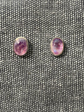 Pink Moonstone Oval Studs