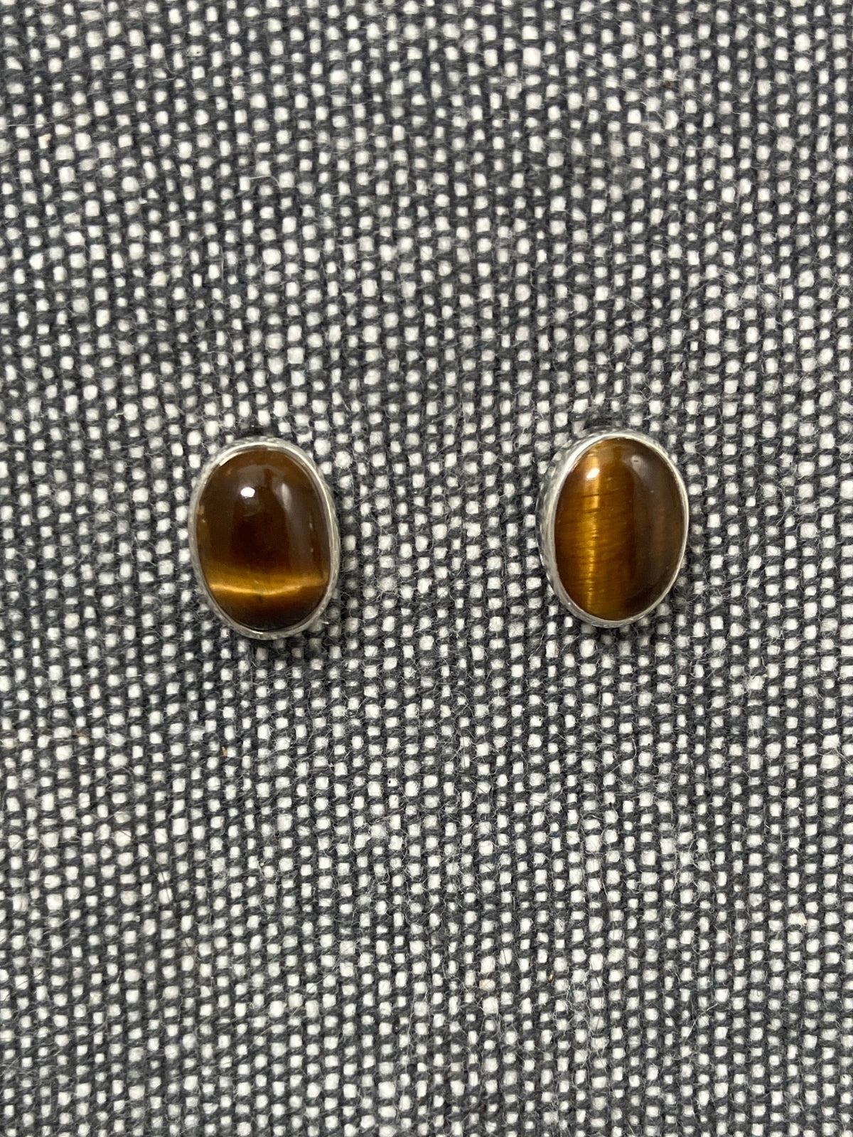 Tiger’s Eye Oval Studs