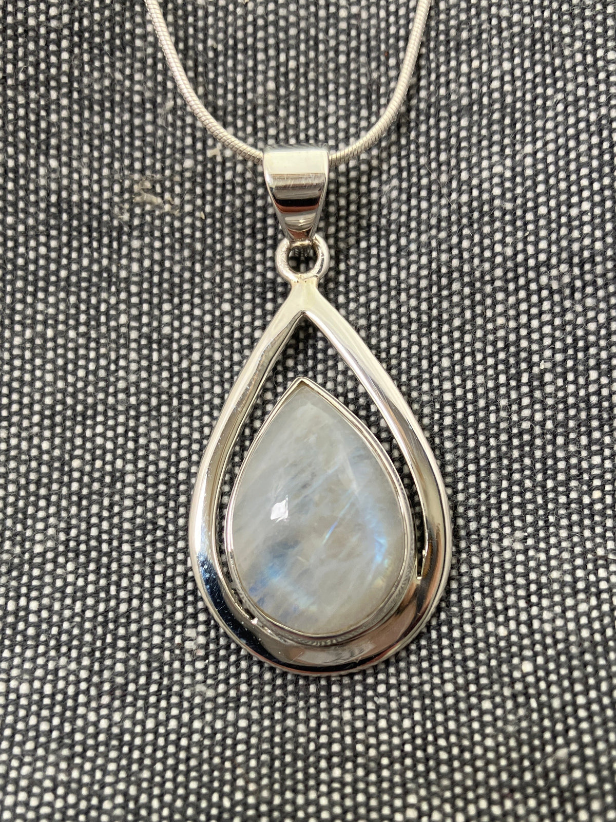 Moonstone Framed Pear Pendant