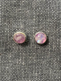 Pink Moonstone Round Studs