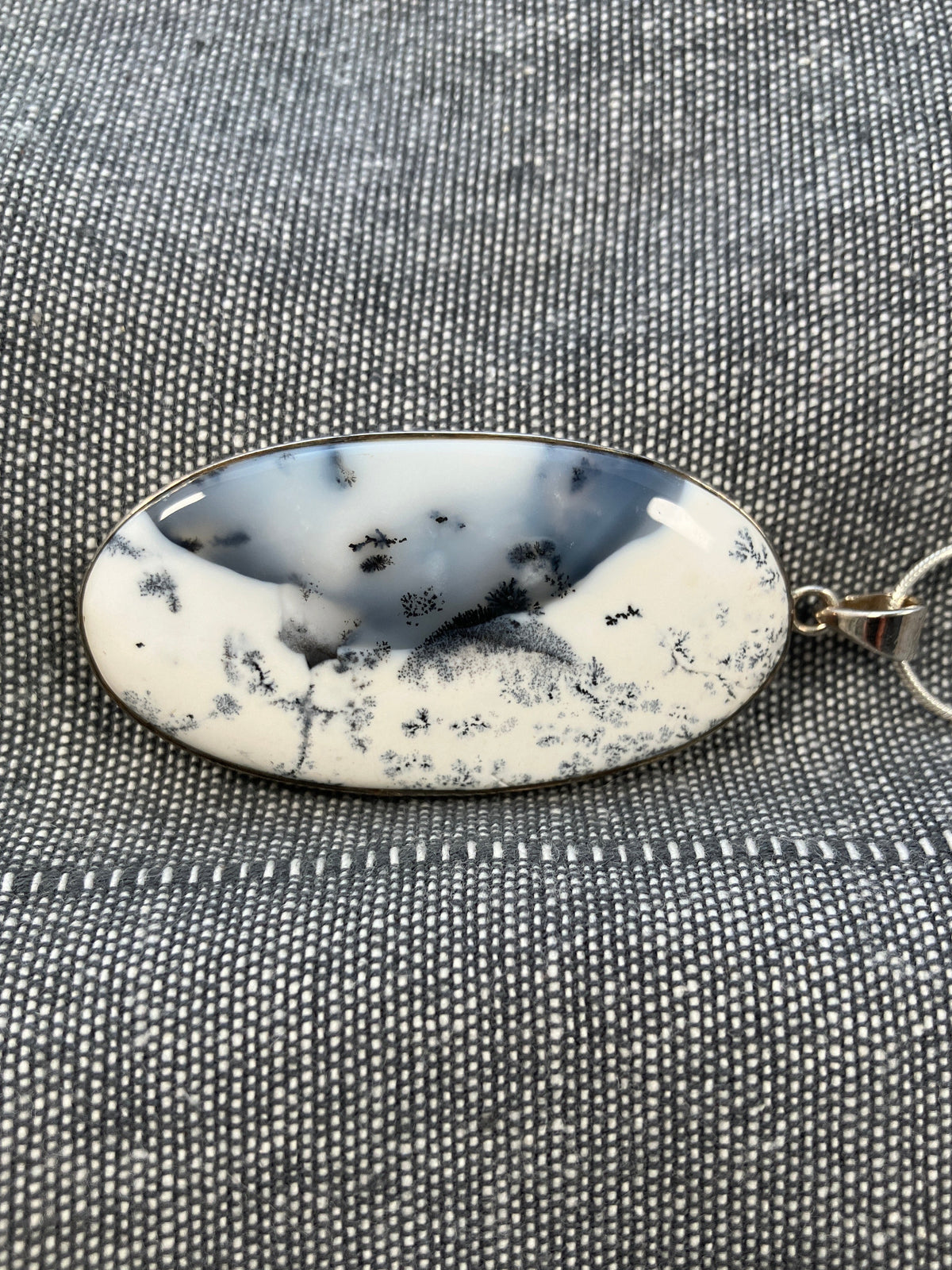 Merlinite Long Oval Pendant