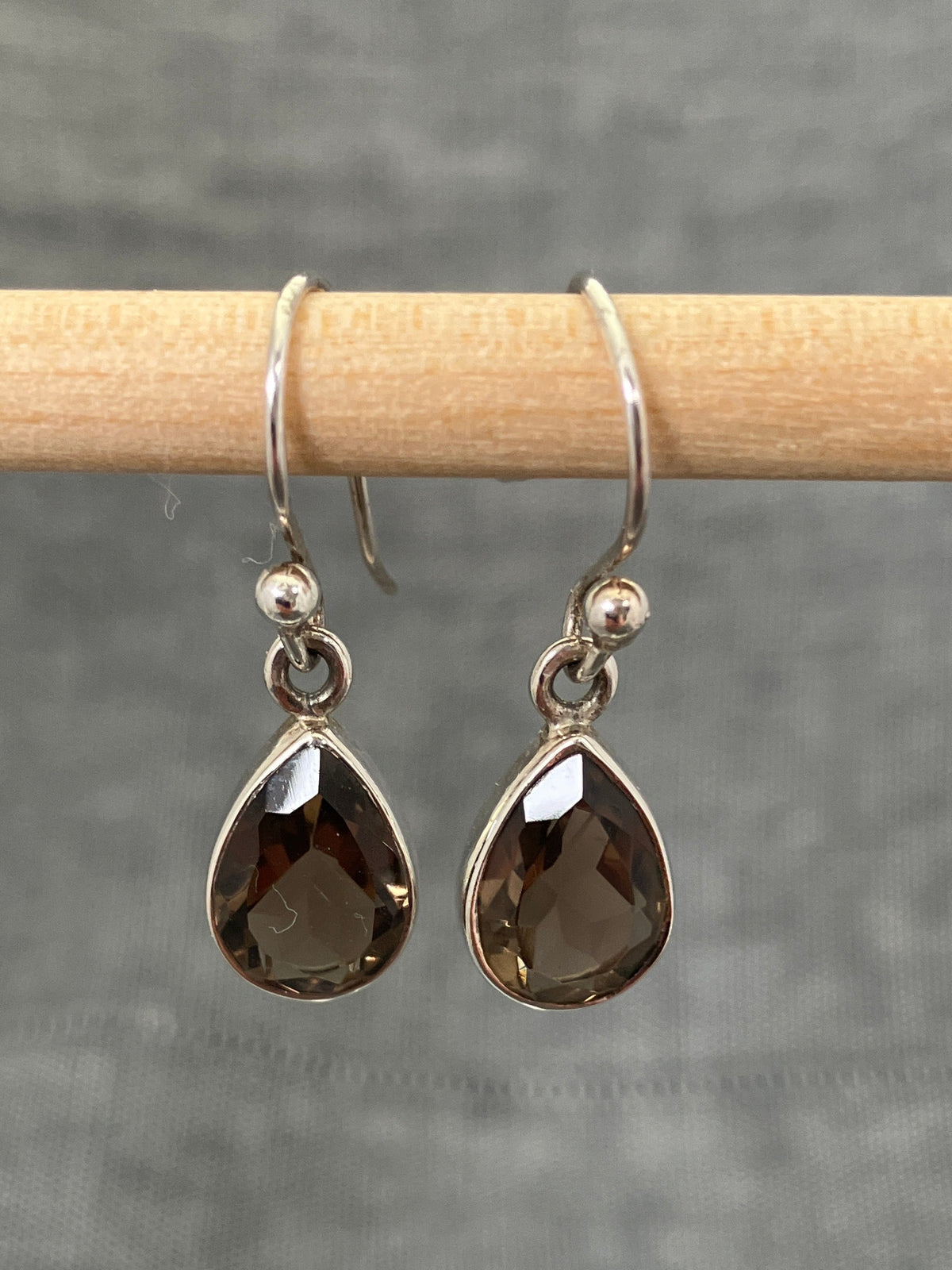 Smokey Quartz Medium Peardrop Earrings
