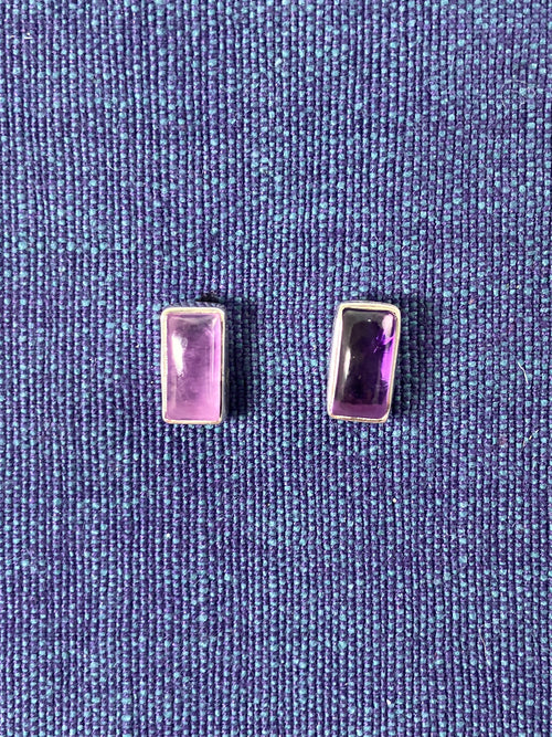 Amethyst Rectangle Studs