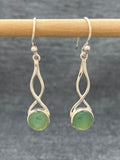 Prehnite Long Twist Earring