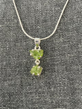 Peridot Uncut Double Pendant