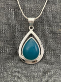 Chalcedony Framed Pear Pendant