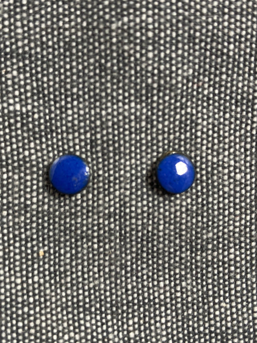 Blue Round Studs