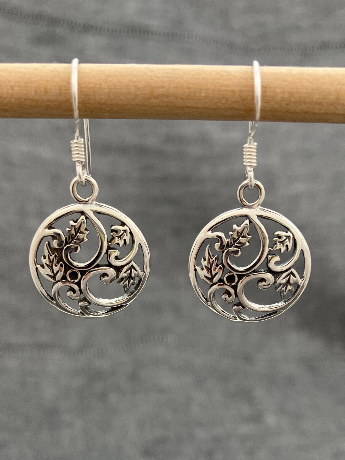 Leafy Filigree Disc Earrings