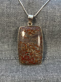 Dinosaur Bone Brown Rectangle Pendant