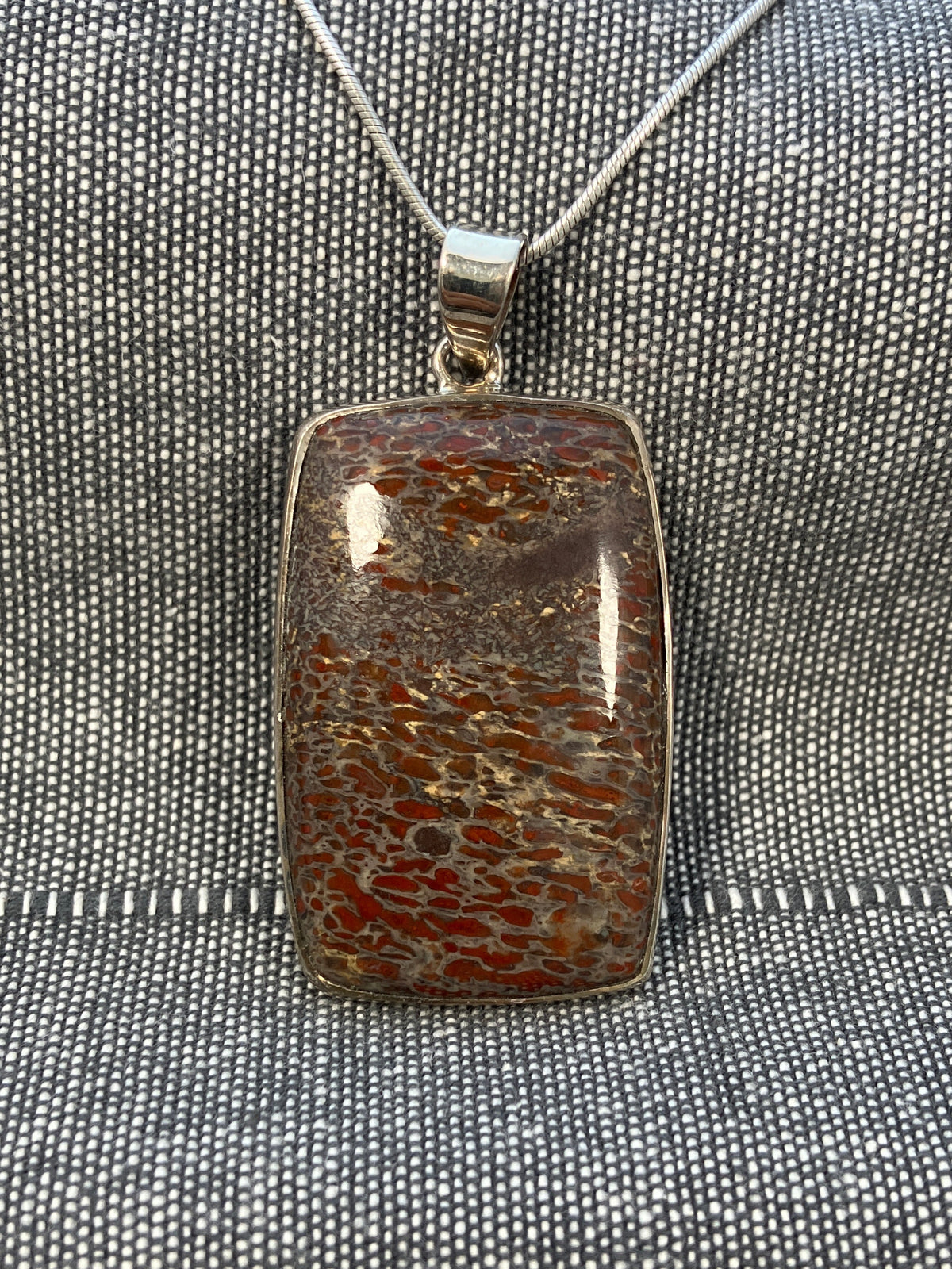 Dinosaur Bone Brown Rectangle Pendant