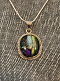 Dichroic Glass Framed Pendant 2