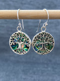Paua Shell Tree Disc Earring